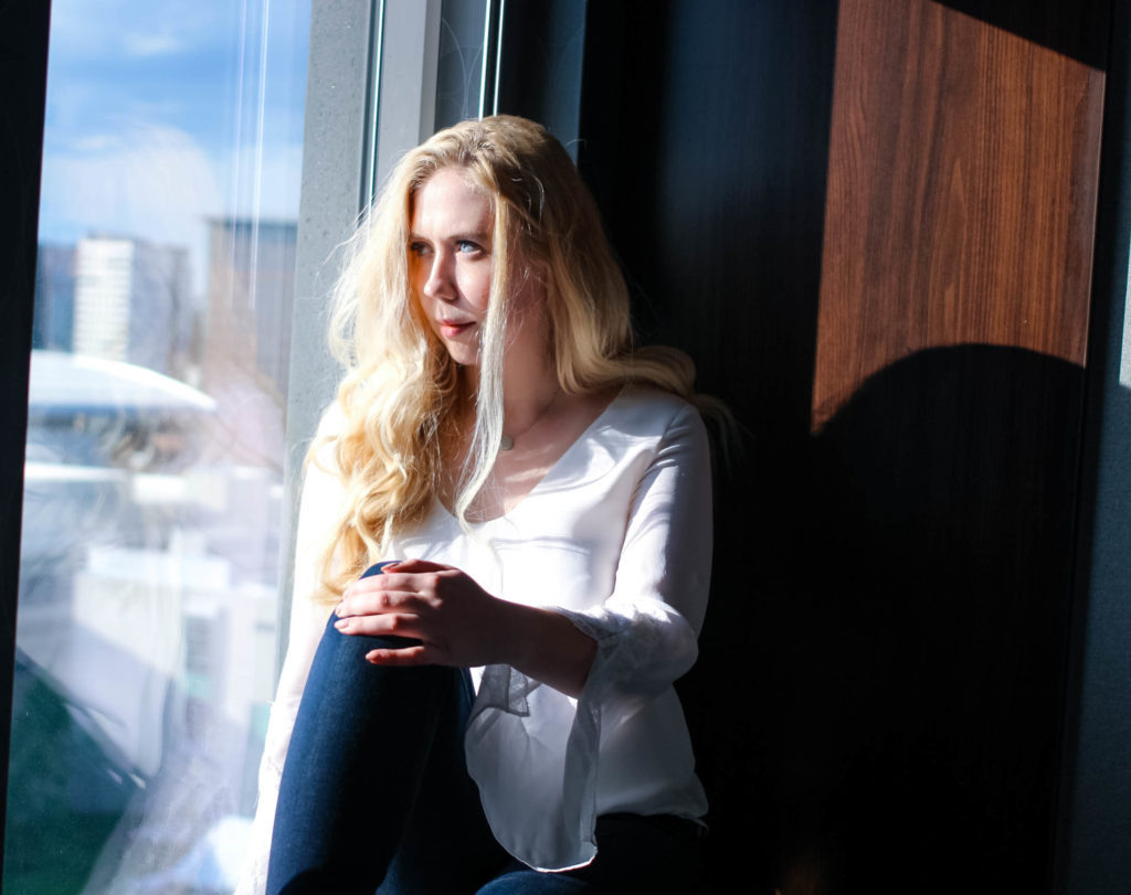 Watching the sunset at Aloft Boston Seaport