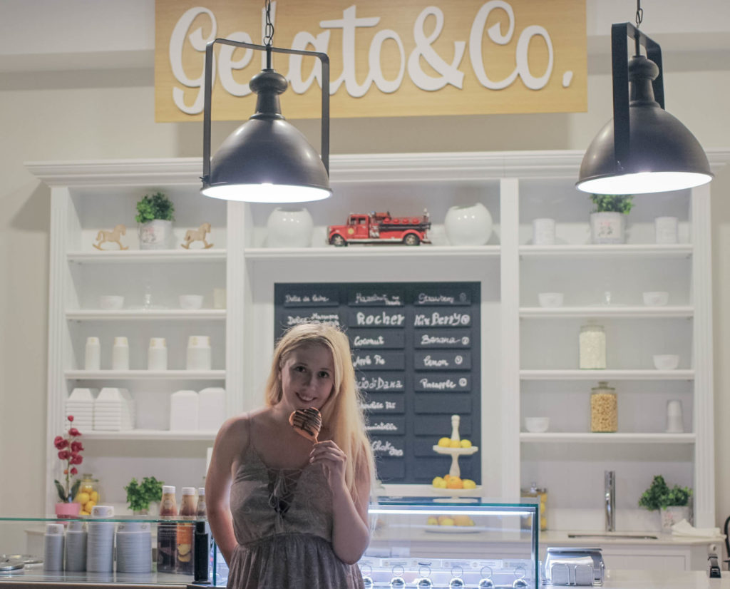 Eating Gelato Popsicle in Tie Up Dress in Aruba